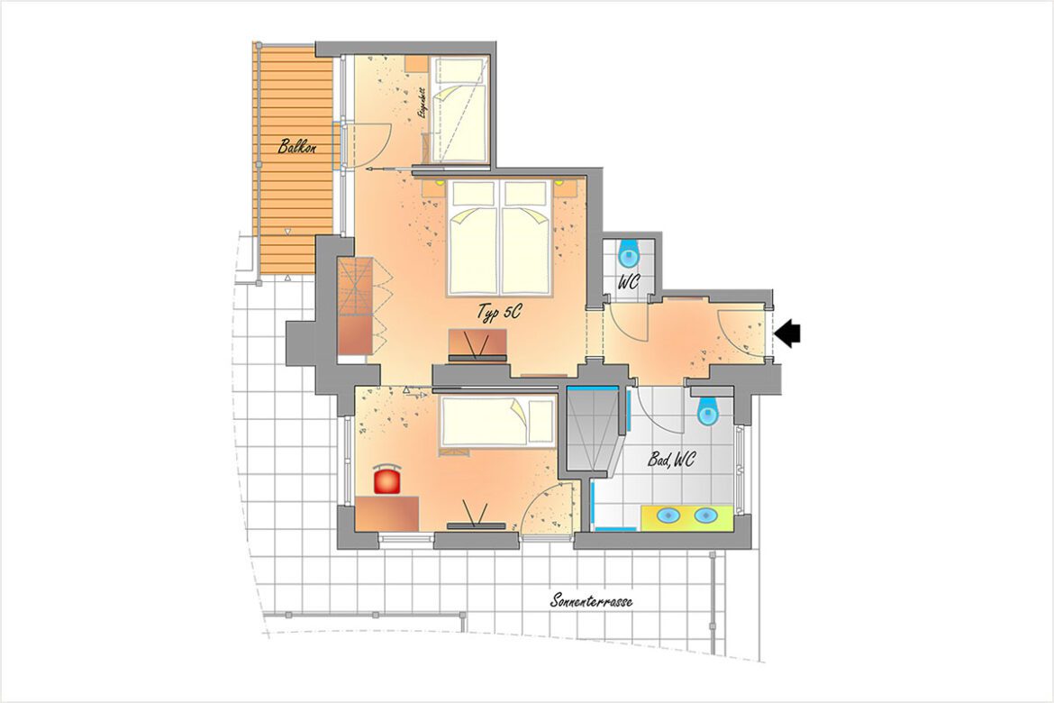 Familienzimmer Typ 5c - Hotel DER SAILER in Obertauern Familienzimmer Typ 5c - Hotel DER SAILER in Obertauern